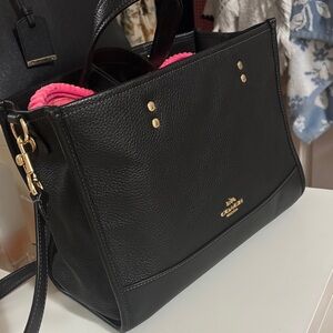 Coach Black Leather Tote Bag